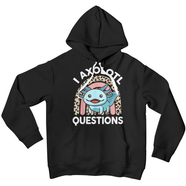 I Ask Axolotl Questions Kids Girls Gift Cute Axolotl Youth Hoodie