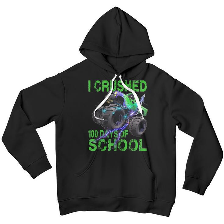 I Crushed 100 Days Of School Monster Truck Kids Boys Youth Hoodie