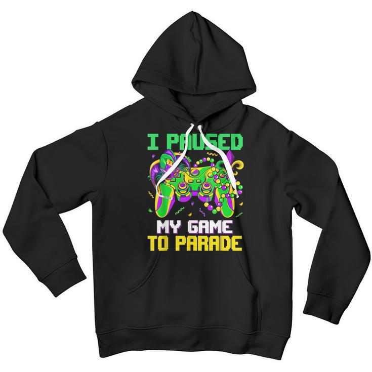 I Paused My Game To Parade Funny Video Gamer Mardi Gras V2 Youth Hoodie