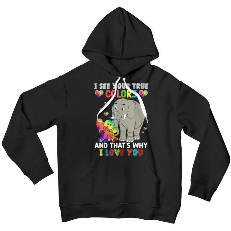 I See Your True Color Autism Awareness Elephant Kids Youth Hoodie