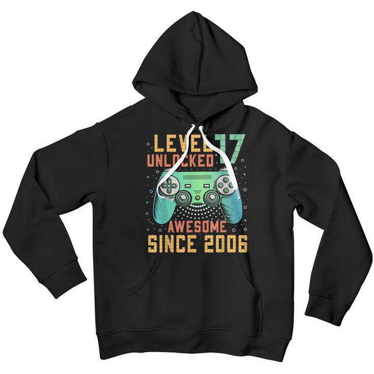 Level 17 Unlocked 17Th Birthday 17 Year Old Boy Gifts Gamer Youth Hoodie