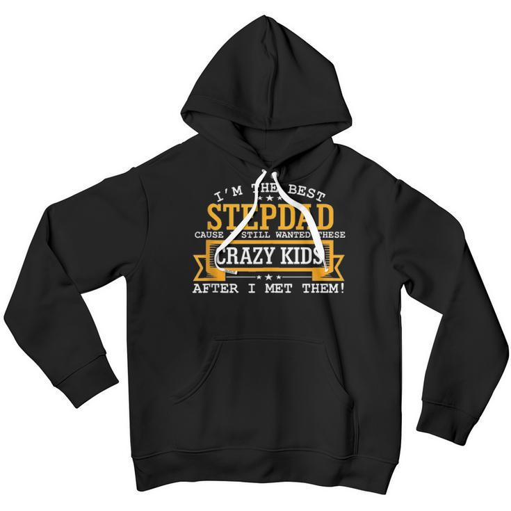 Mens Best Stepdad Wanted Crazy Kids Fathers Day Birthday Youth Hoodie