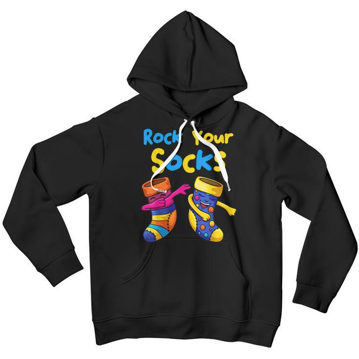 Rock Your Socks Down Syndrome Day Awareness For Boys Girls Youth Hoodie