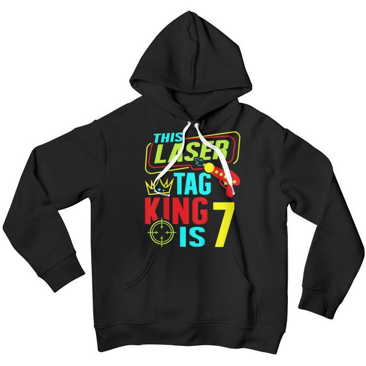 This Laser Tag King Is 7 Kids Birthday Party Lasertag Gift Youth Hoodie