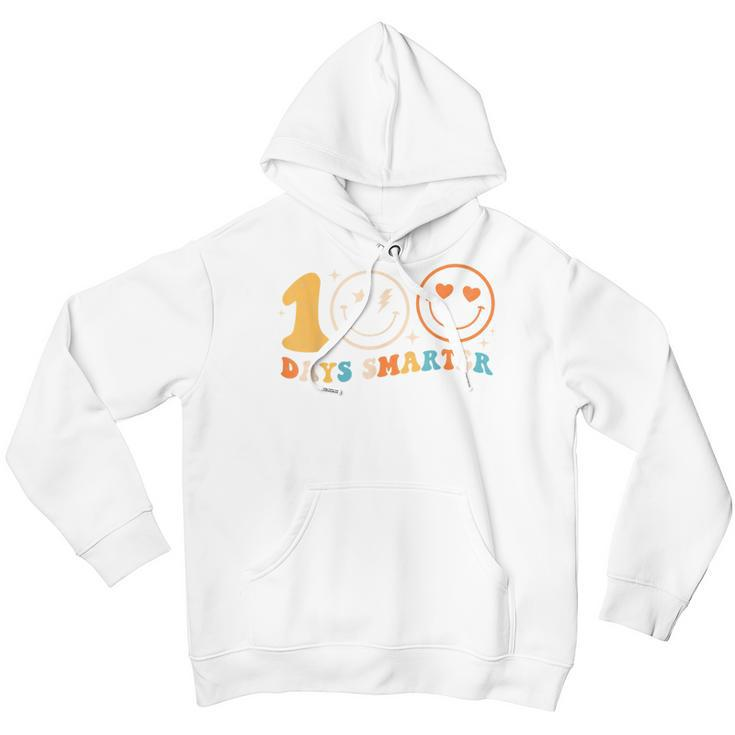 100 Days Smarter 100 Days Of School Smiling Boy Girl Funny Youth Hoodie