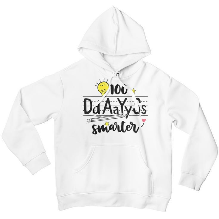 100 Days Smarter 100Th Day Of School Outfit English Teacher Youth Hoodie