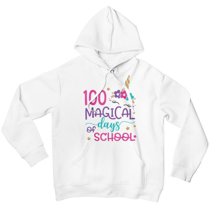 100 Magical Days Of School Unicorn Face 100Th Day Of School Youth Hoodie