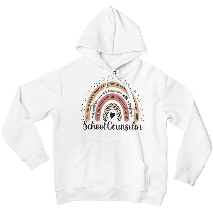 School Counselor Back To School Leopard Rainbow Funny Gift Youth Hoodie