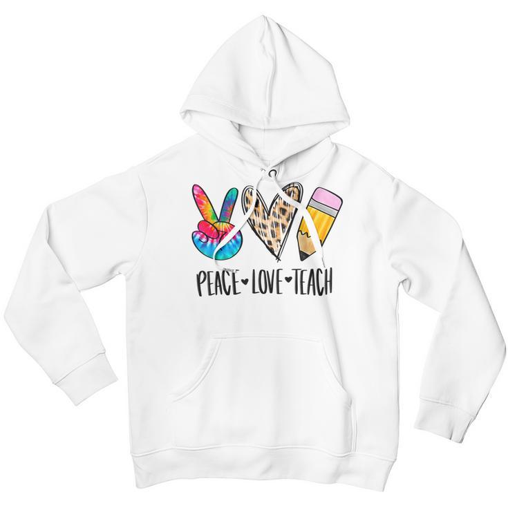 Tie Dye Peace Love Teach Teacher Appreciation Back To School Youth Hoodie