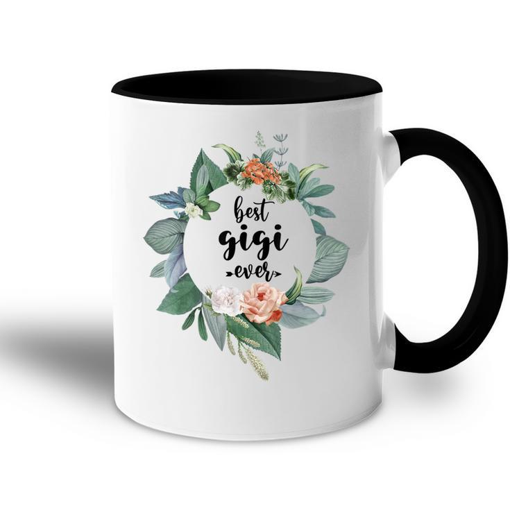 Best Gigi Ever Women Floral Decoration Grandma Accent Mug