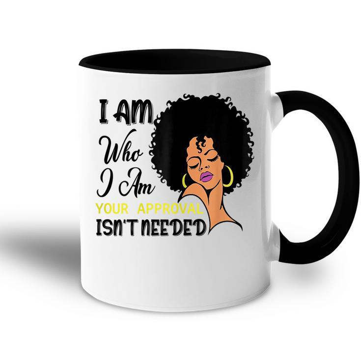Black Queen Lady Curly Natural Afro African American Ladies Gift For Womens Accent Mug