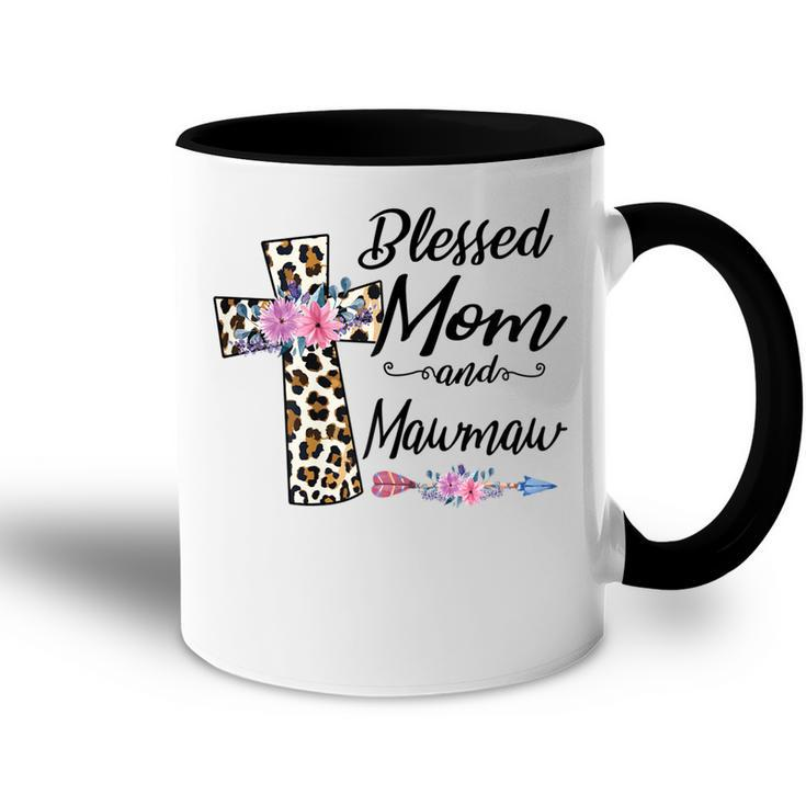 Blessed To Be Called Mom And Mawmaw Floral Mothers Day Gift For Womens Accent Mug