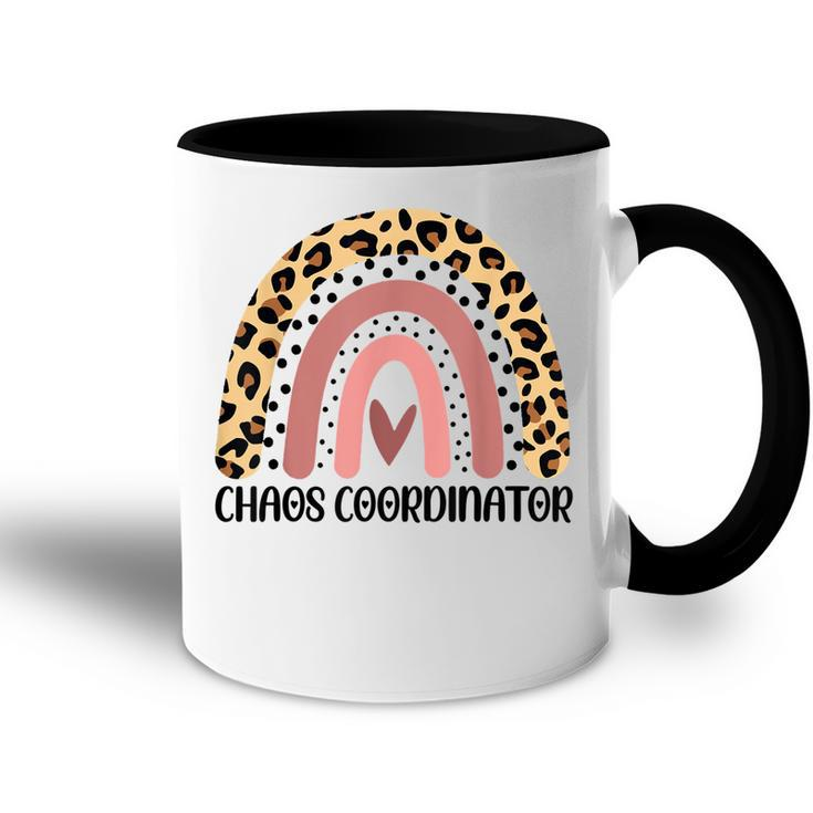 Chaos Coordinator Cheetah Print Leopard Boho Rainbow Womens Accent Mug