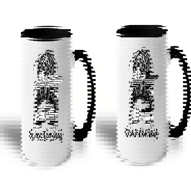 Corrections Wife Messy Bun Proud Correctional Officer Wife Gift For Womens Accent Mug