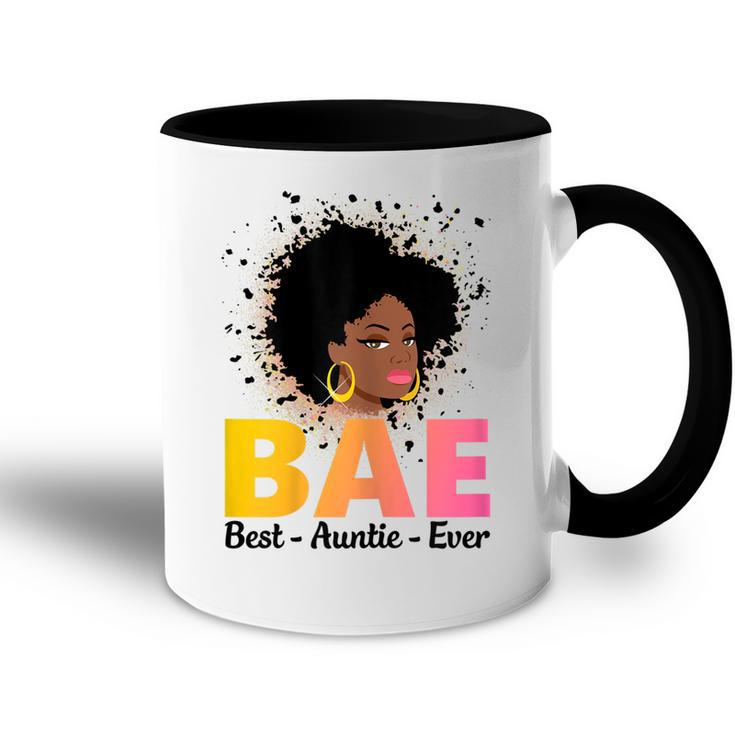 Cute African American Women Bae Best Auntie Ever  Gift Gift For Womens Accent Mug