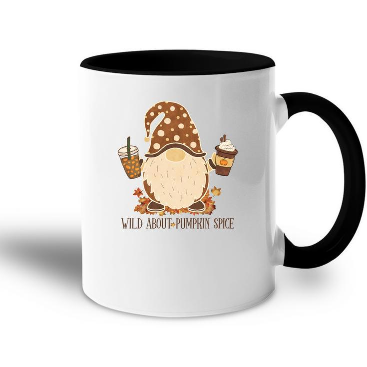 Fall Funny Gnome Wild About Pumpkin Spice Accent Mug