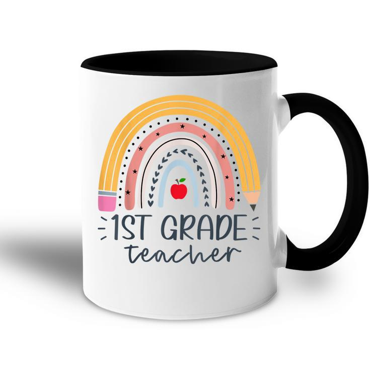 First Grade Teacher Boho Rainbow 1St Grade Teacher Womens Accent Mug