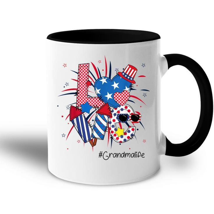 Funny 4Th Of July  Love Grandma Life American Flag Accent Mug