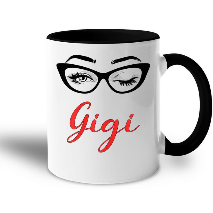 Gigi Eyes Wink Cute Glasses Gift For Womens Accent Mug