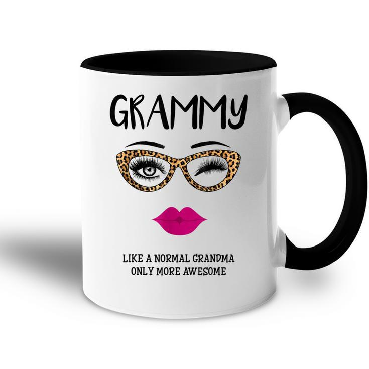 Grammy Like A Normal Grandma Only More Awesome Glasses Face Accent Mug