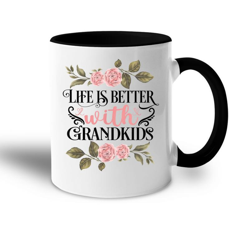 Grandkids Make Life Grand I Love My Grandkids Best Grandma Accent Mug