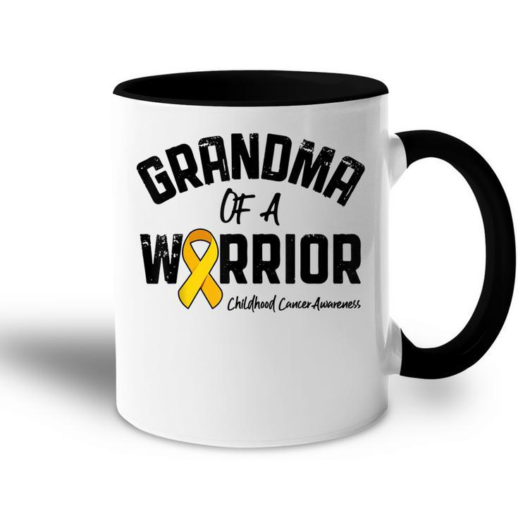 Grandma Of A Warrior Childhood Cancer Awareness Gifts Women Accent Mug