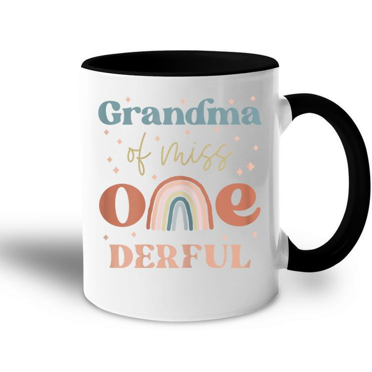 Grandma Of Miss Onederful Boho Rainbow First Birthday Gift For Womens Accent Mug