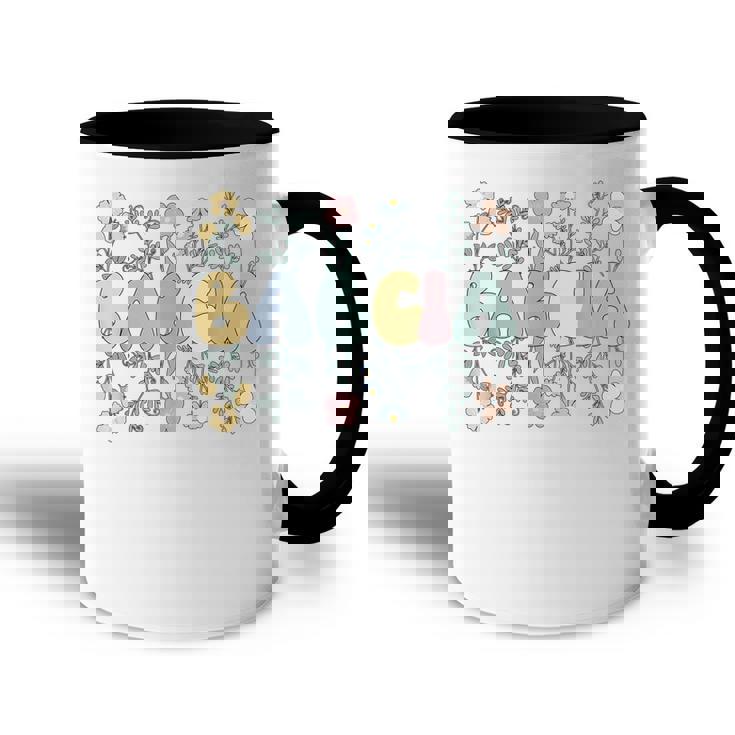 Groovy Babcia Grandmother Flowers Babcia Grandma Accent Mug