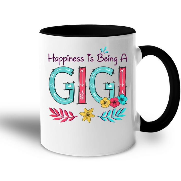 Happiness Is Being A Gigi Mothers Day Gift Grandma Gift For Womens Accent Mug