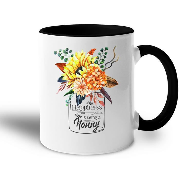 Happiness Is Being A Nonny Cute Flowers Gifts Gift For Womens Accent Mug