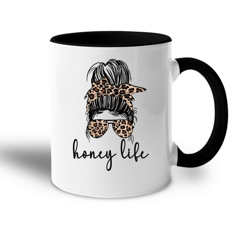 Honey Life Grandma Messy Bun Honey Grandmother Gift For Womens Accent Mug
