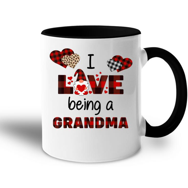 I Love Being A Grandma Nana Mimi Gnome Holding Heart Pajama Accent Mug