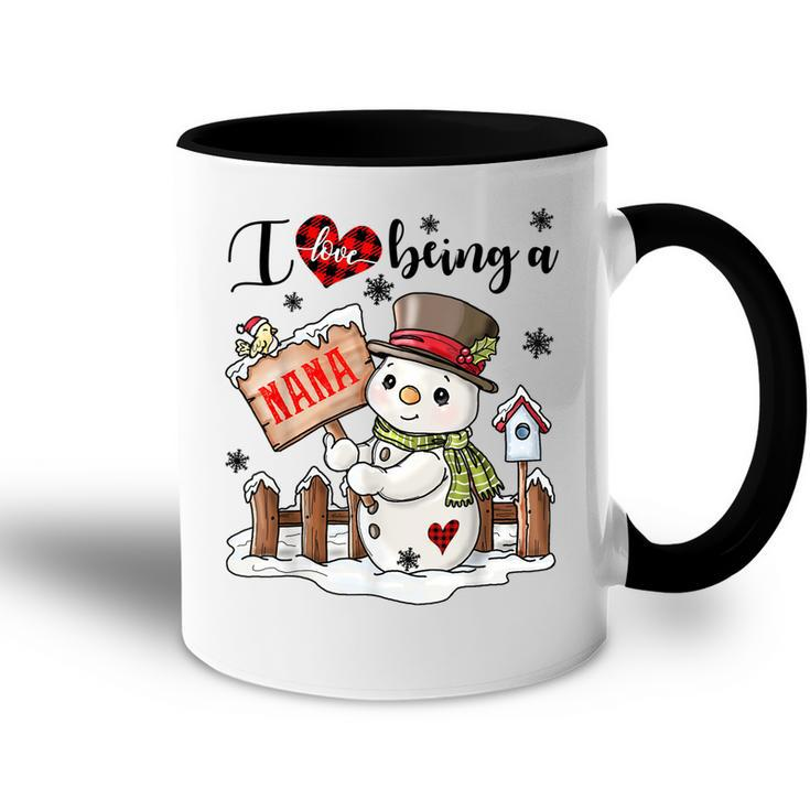 I Love Being A Nana Snowman Matching Family Christmas Gifts Accent Mug