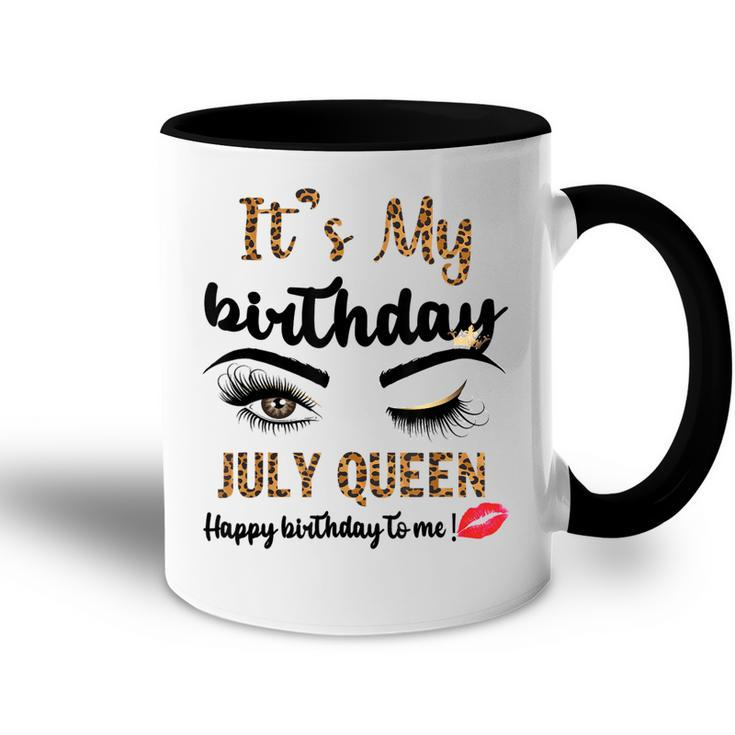 July Birthday Leopard Its My Birthday July Queen Gift For Womens Accent Mug
