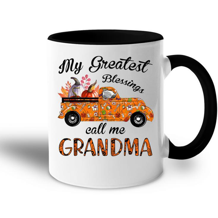My Greatest Blessings Call Me Grandma Pumpkin Truck Accent Mug