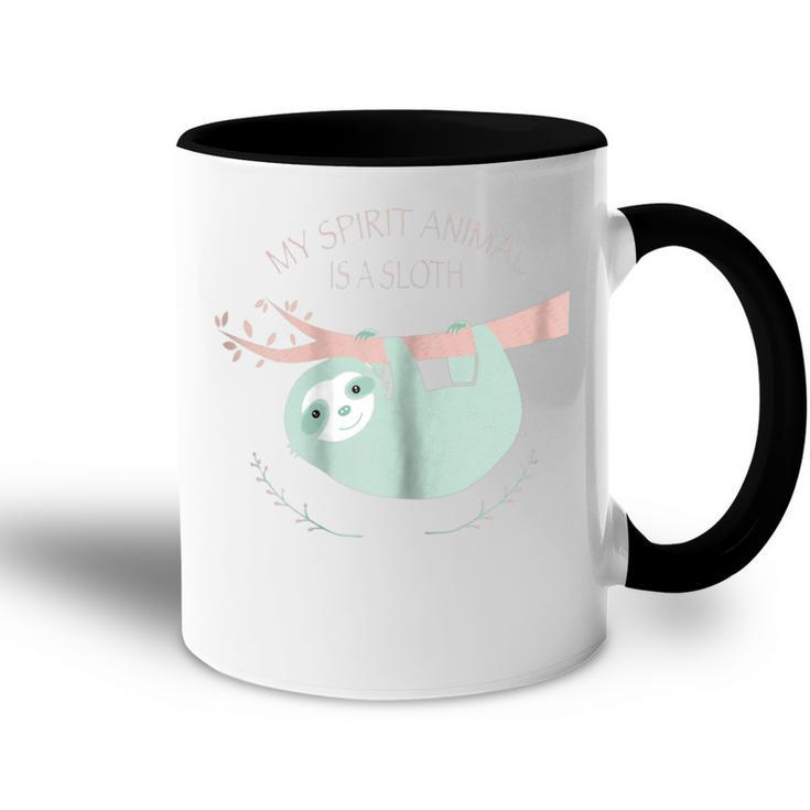 My Spirit Animal Is A Sloth Cute Pastel Color T Gift For Womens Accent Mug