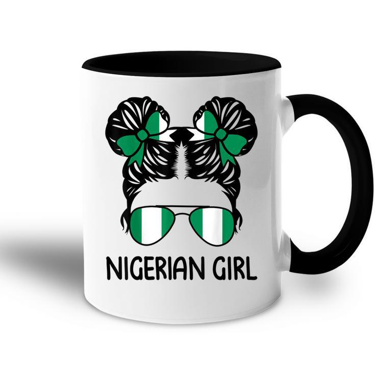 Nigerian Girl Messy Hair Nigeria Pride Patriotic Womens Kids Accent Mug