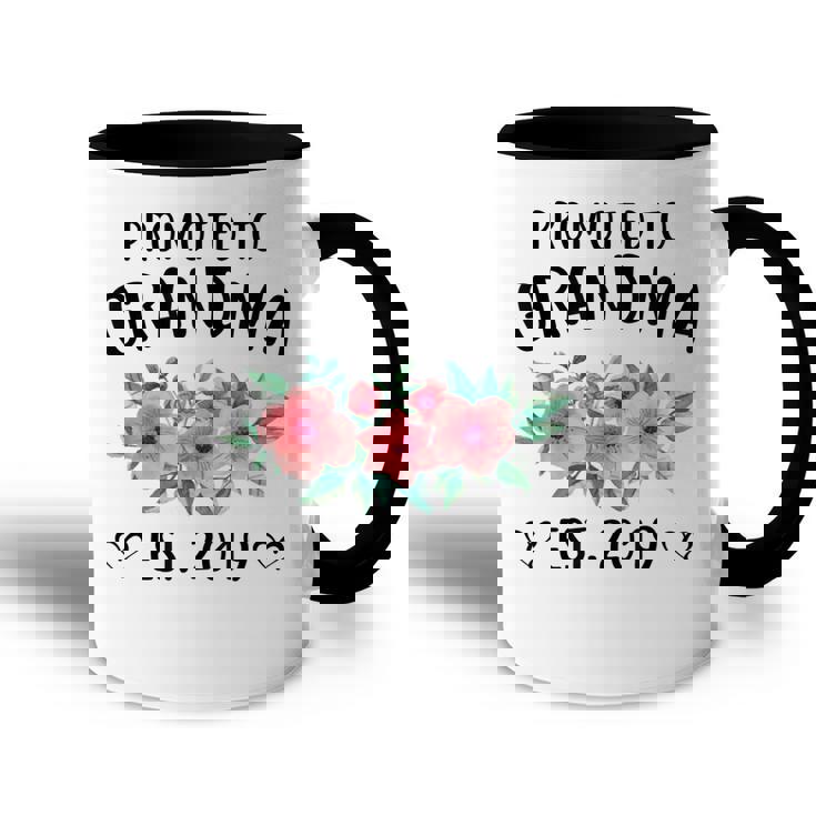 Promoted To Grandma Est 2019  Mothers Day New Grandma Accent Mug
