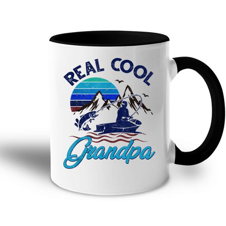 Real Cool Grandpa Awesome Fisherman Fish Hunter Fishing Gift Gift For Mens Accent Mug