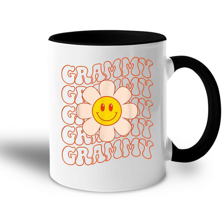 Retro Groovy Grammy Happy Face Smile Daisy Flower Grandma Accent Mug