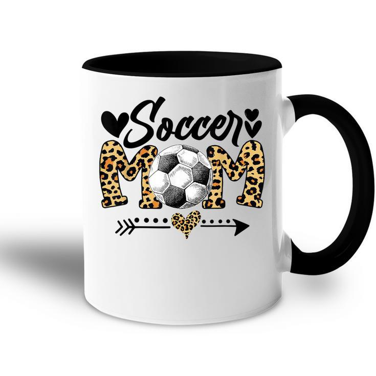 Soccer Mom Heart Leopard Mom Grandma Mothers Day Accent Mug