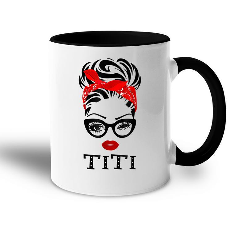 Titi Wink Eye Woman Face Gift For Titi Grandma Gift Gift For Womens Accent Mug