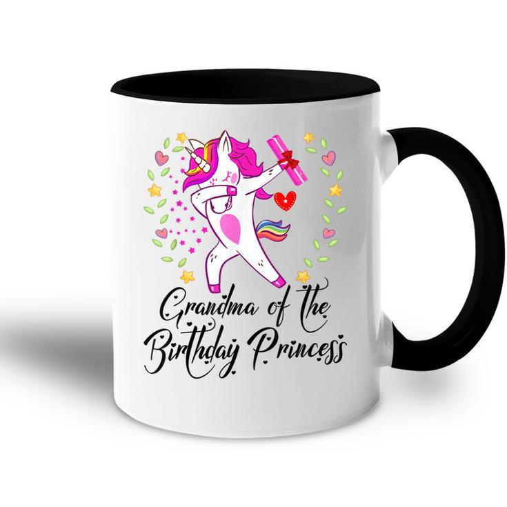 Unicorn Girl Grandma Of The Birthday Princess Grandma Flower Accent Mug