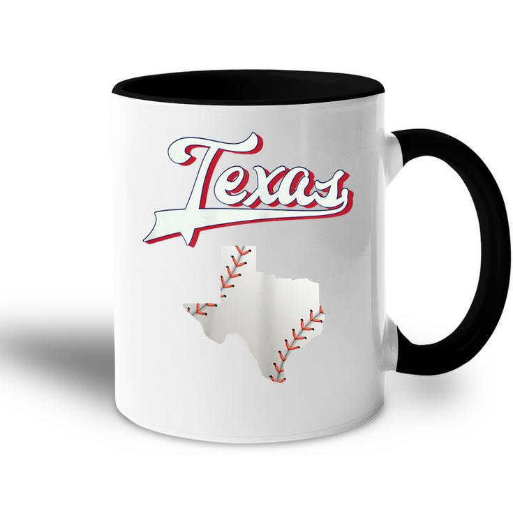 Vintage Texas Baseball Game Day Ranger Gift For Womens Accent Mug