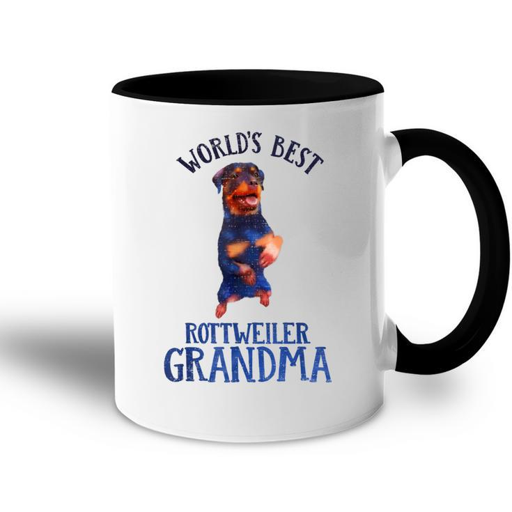 Worlds Best Rottweiler Grandma Funny Rottie Owner Lover Accent Mug