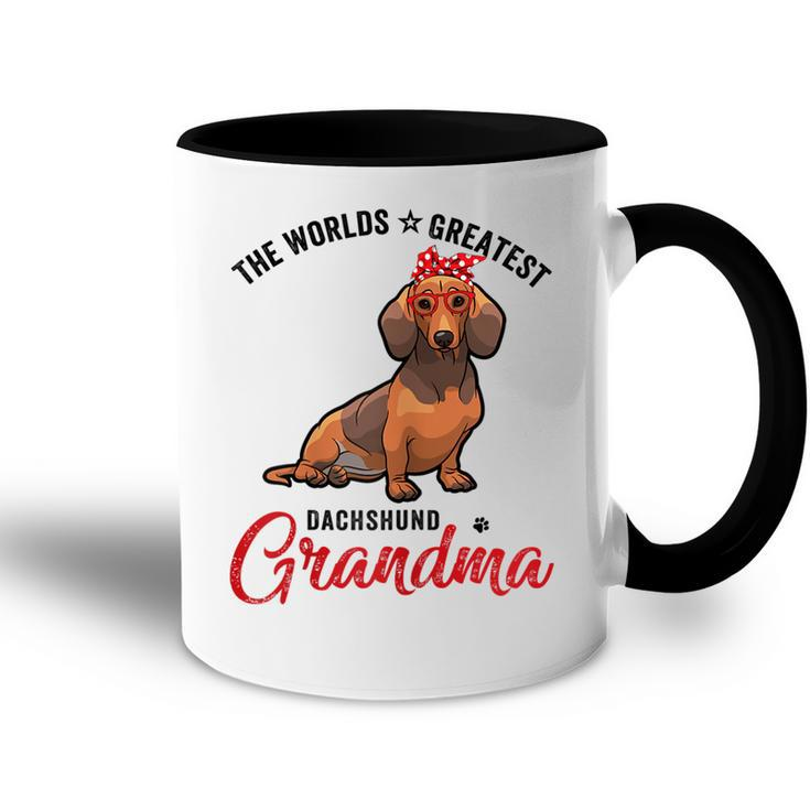 Worlds Greatest Best Dog Browndachshund Doxie Grandma Gifts Gift For Womens Accent Mug