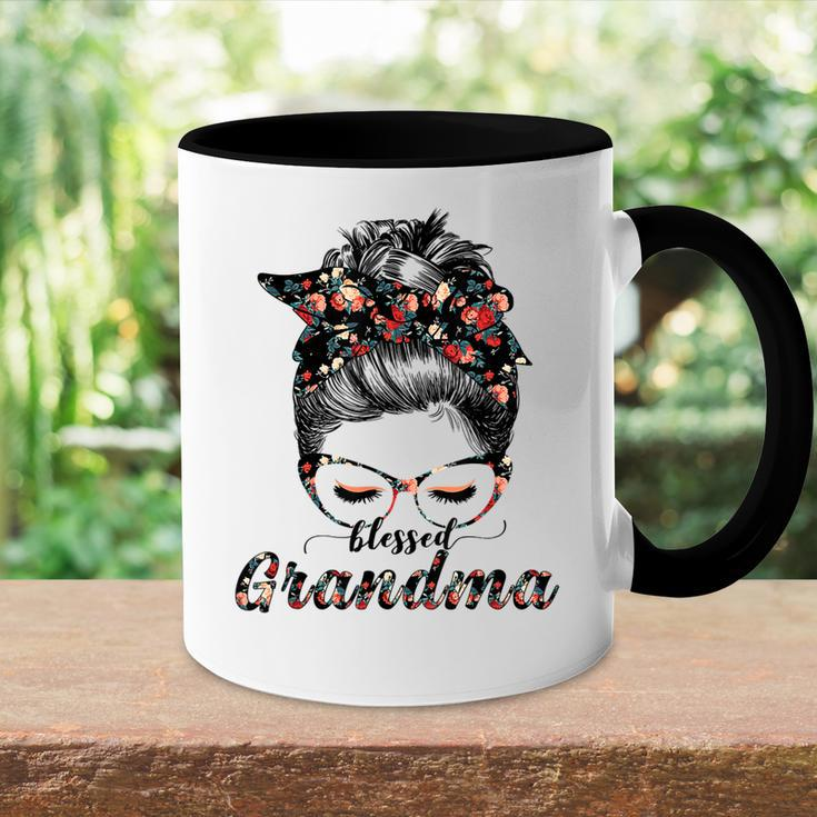 Blessed Grandma Messy Bun Women Happy Easter Mothers Day Accent Mug
