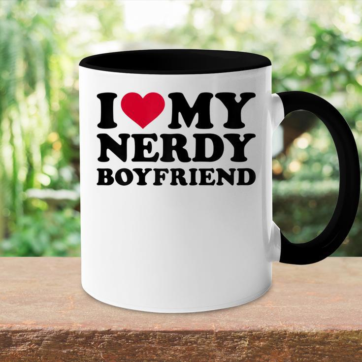 I Love My Nerdy Boyfriend Gift For Womens Accent Mug