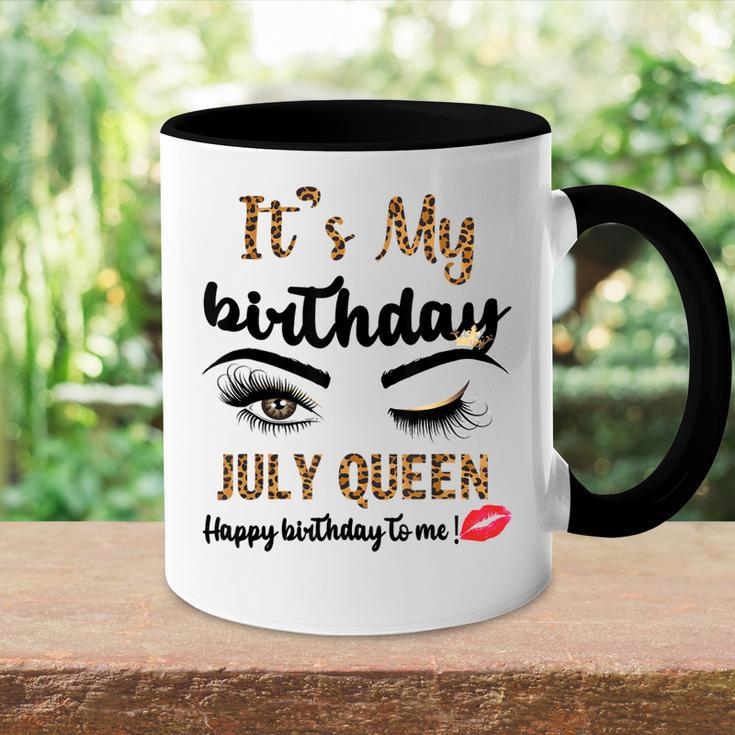July Birthday Leopard Its My Birthday July Queen Gift For Womens Accent Mug