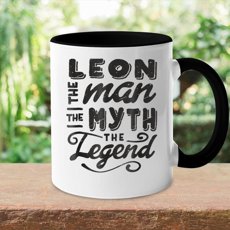 Leon The Man Myth Legend Gift Ideas Mens Name Accent Mug